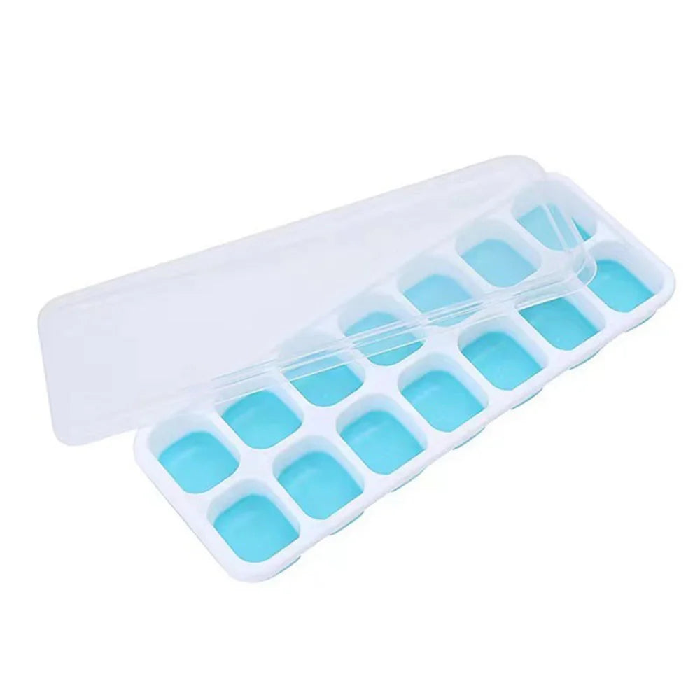 1PC 14 Grid Silicone Ice Cube Mold With Removable Lid