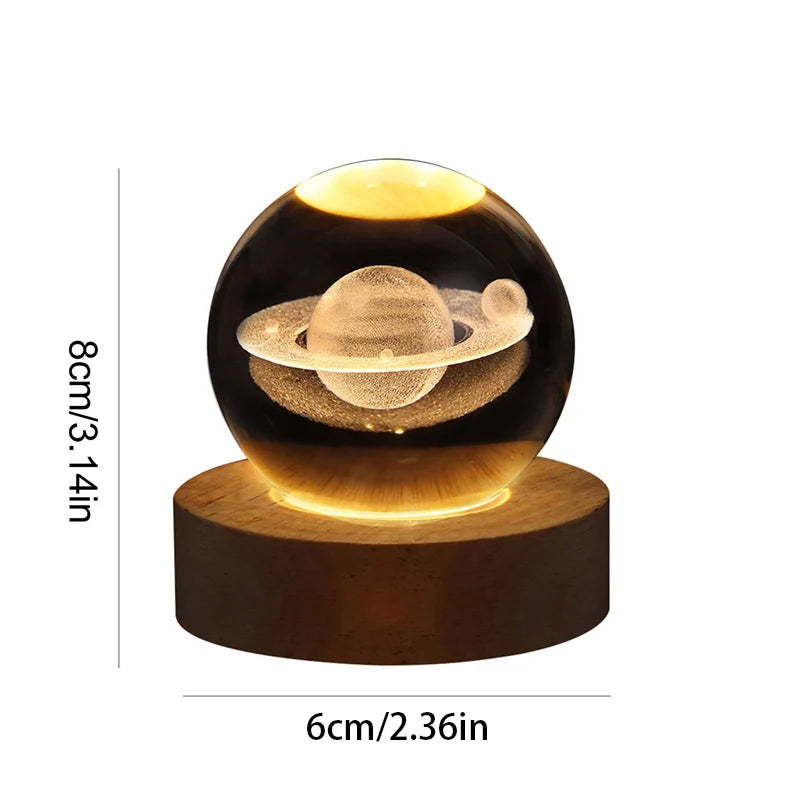 LED Night Light Milky Way Galaxy Solar System Crystal Ball Night Lamp Ambient Light