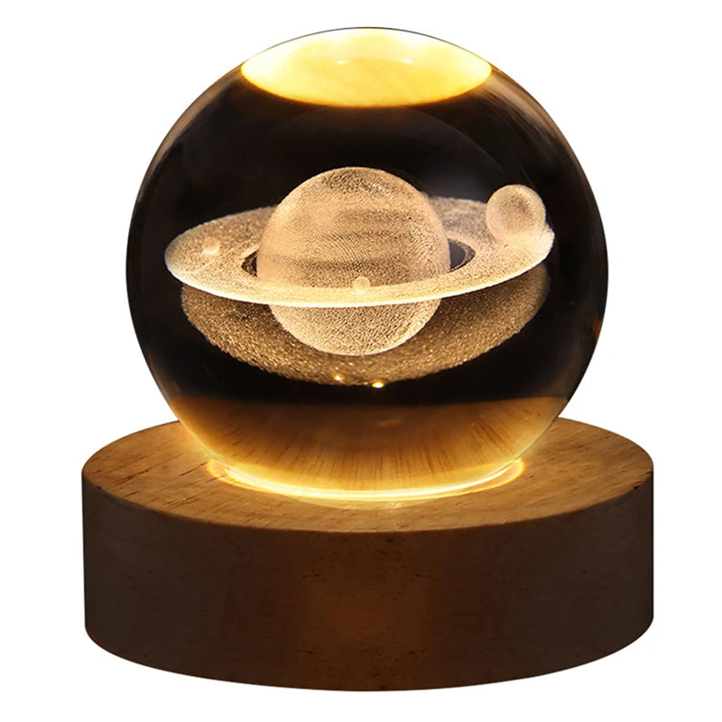 LED Night Light Milky Way Galaxy Solar System Crystal Ball Night Lamp Ambient Light