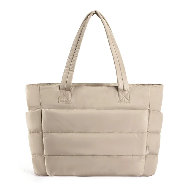 Tote Bag Puffy Padded Bags Leisure Commuting Handbag Large Capacity Storage Organizer