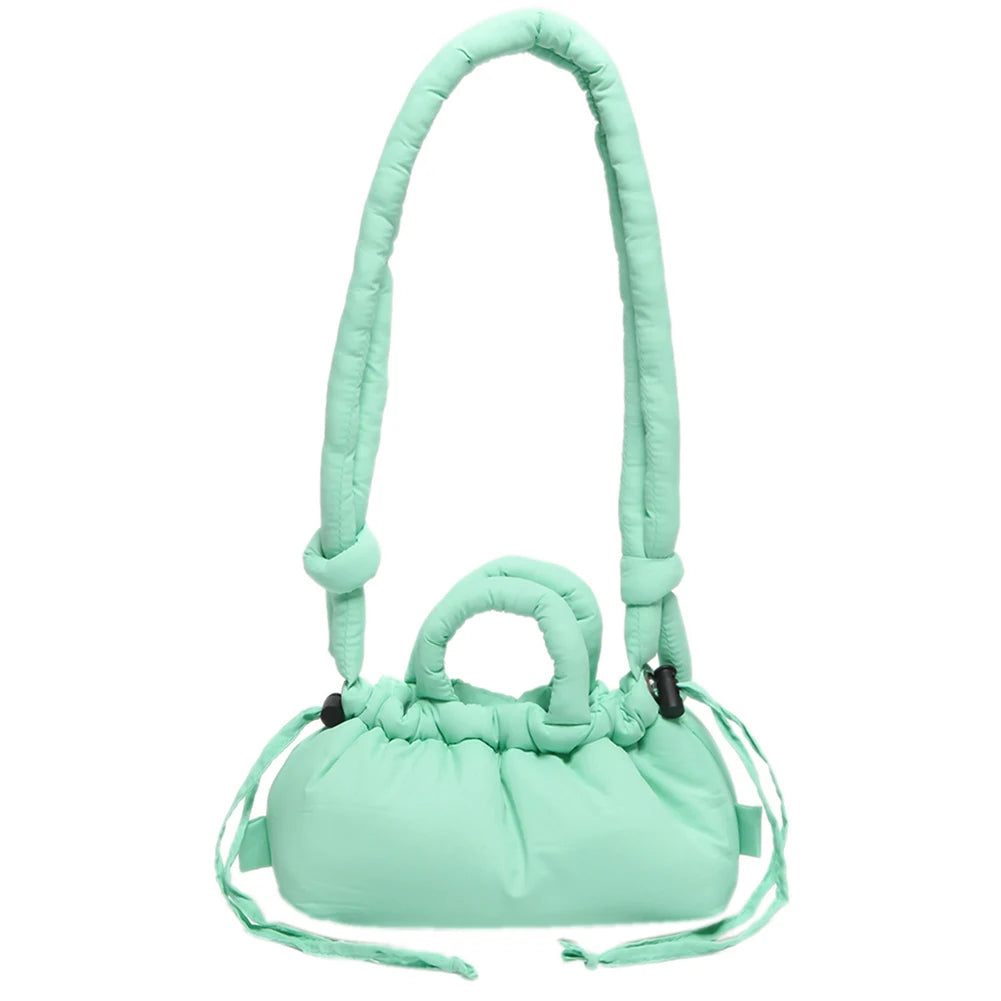 Puffer Tote Bag for Women Lightweight Down Cotton Padded Crossbody Bag Large Capacity