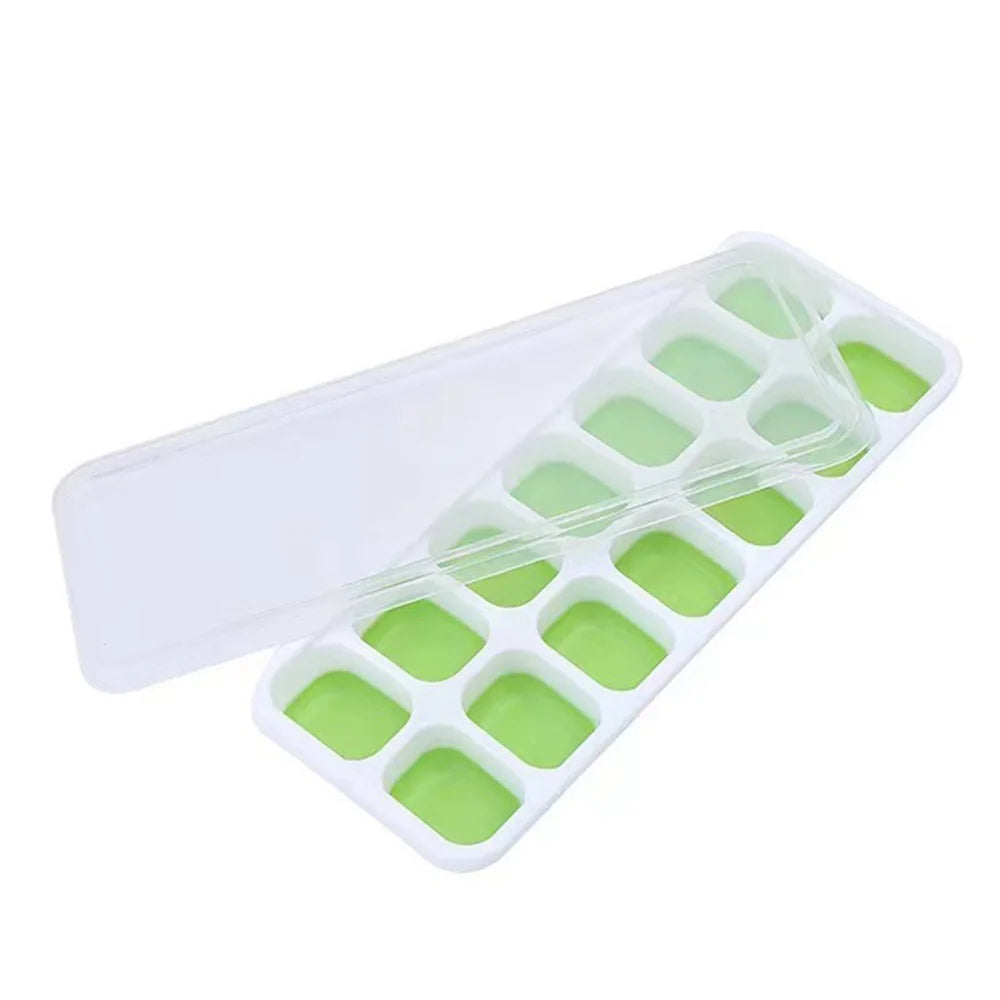 1PC 14 Grid Silicone Ice Cube Mold With Removable Lid