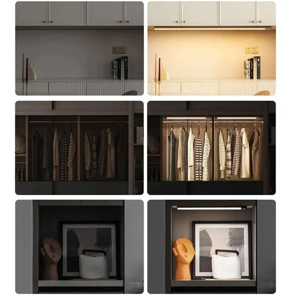 LED Cabinet Light USB Type-C Rechargeable Motion Sensor Led Lamp 10cm/20cm/30cm/40cm/50cm