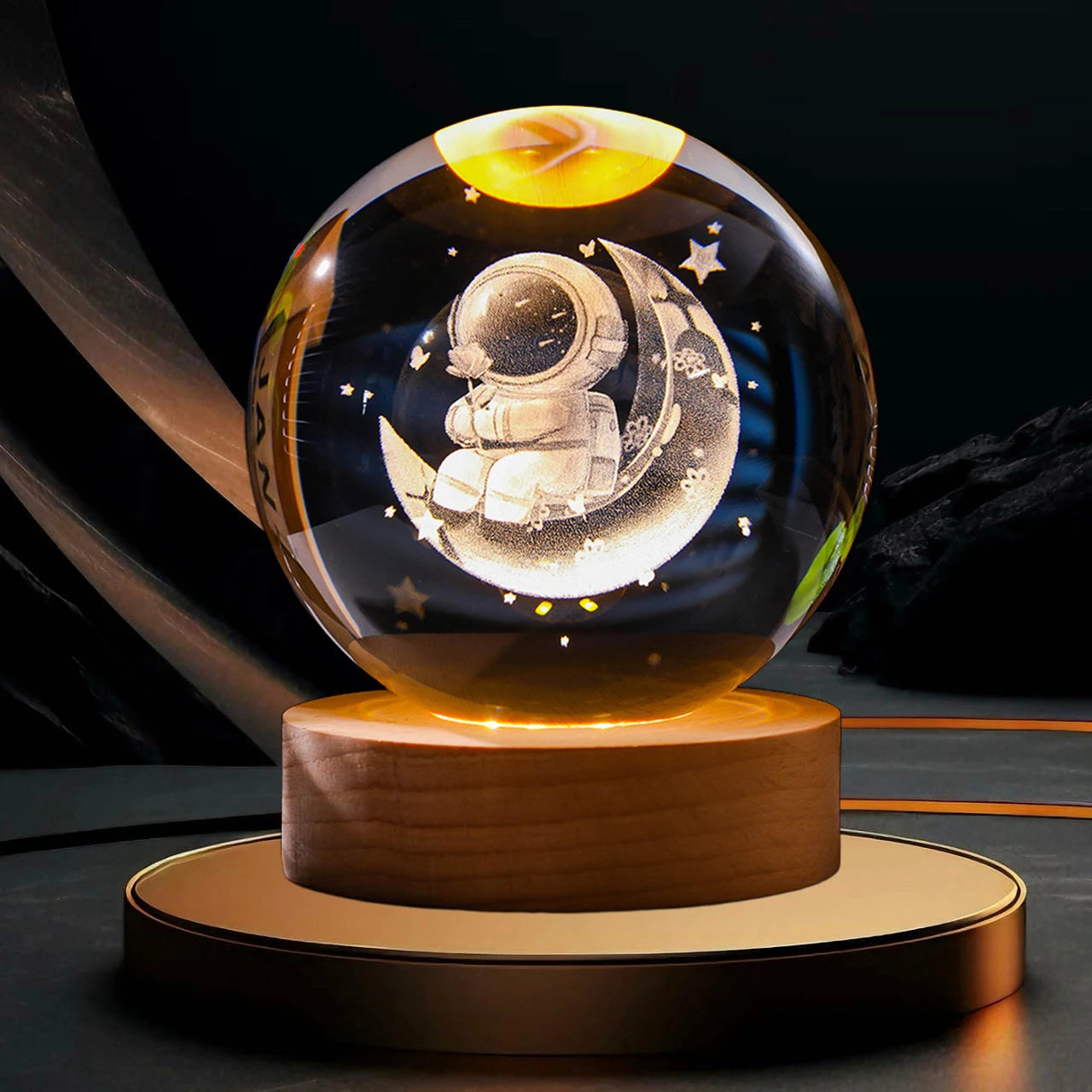 2025 NEW 3D Crystal Ball Light Carving Solar System Galaxy Valentine's Day/ Birthday Gift LED Luminous Planet Night Lights