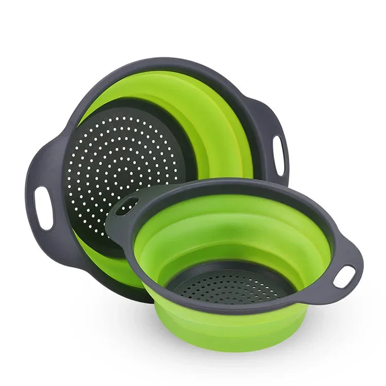 Silicone Round Folding Colander Strainer Basket