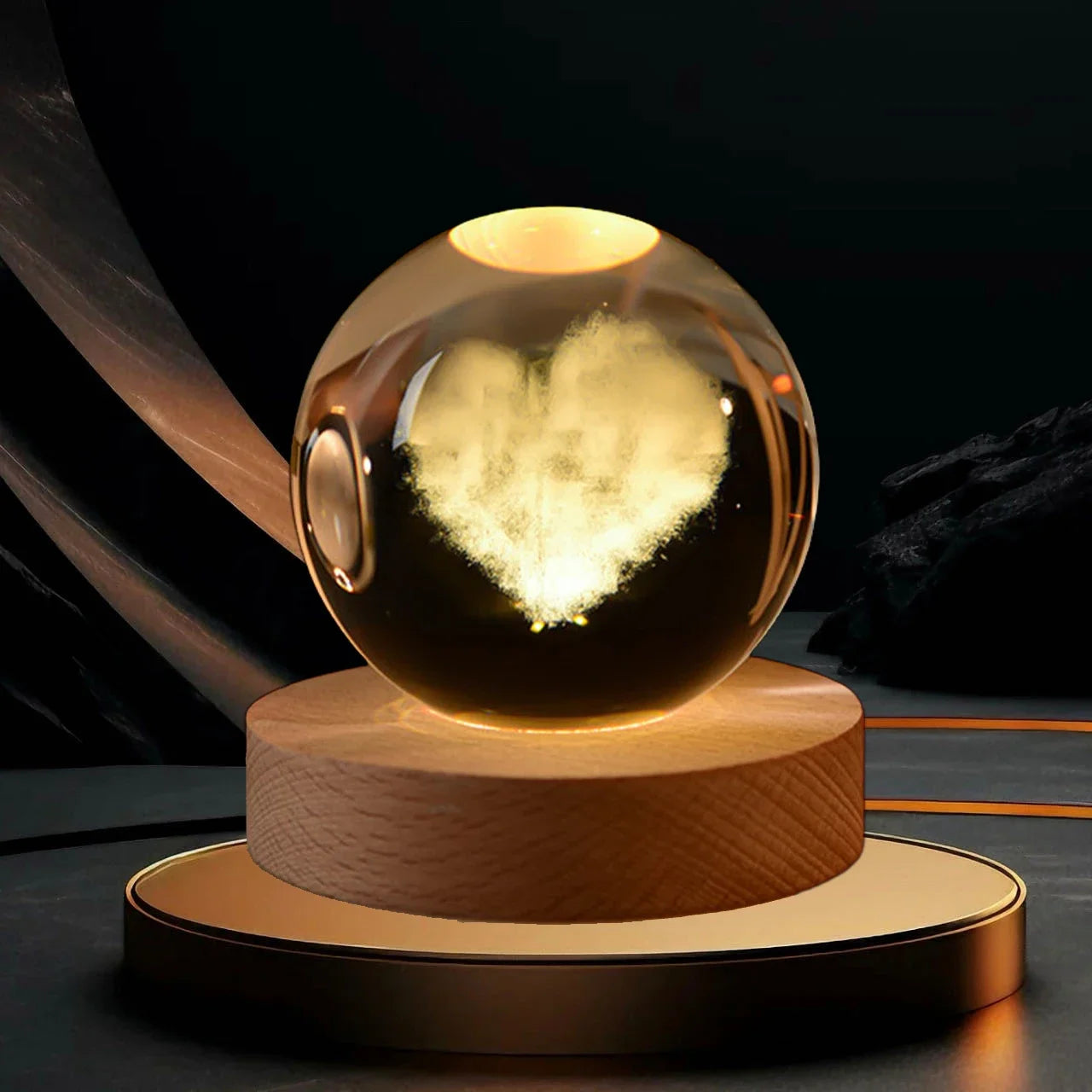 3D Crystal ball Night Light DIY Laser Engraved Solar System Globe Astronomy and More Desktop Decoration