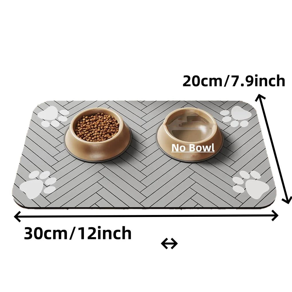 Pet Feeding Mat-Absorbent Pet Placemat for Food and Water Bowl, with Waterproof Rubber Backing, Quick Dry Water Mat