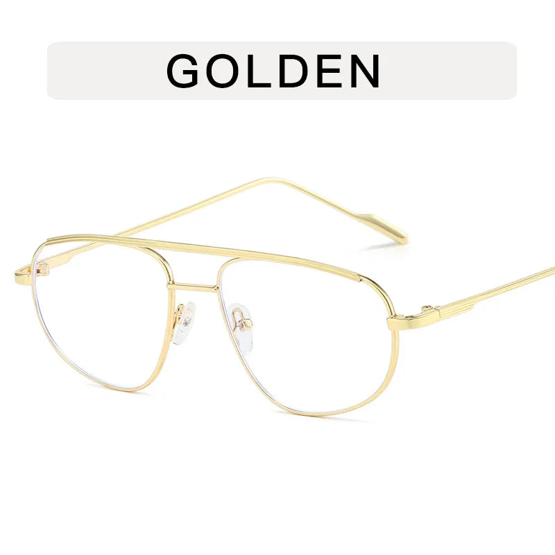 Metal Punk Square Pilot Luxury Brand Metal Half Frame Sunglasses Gradient Shades