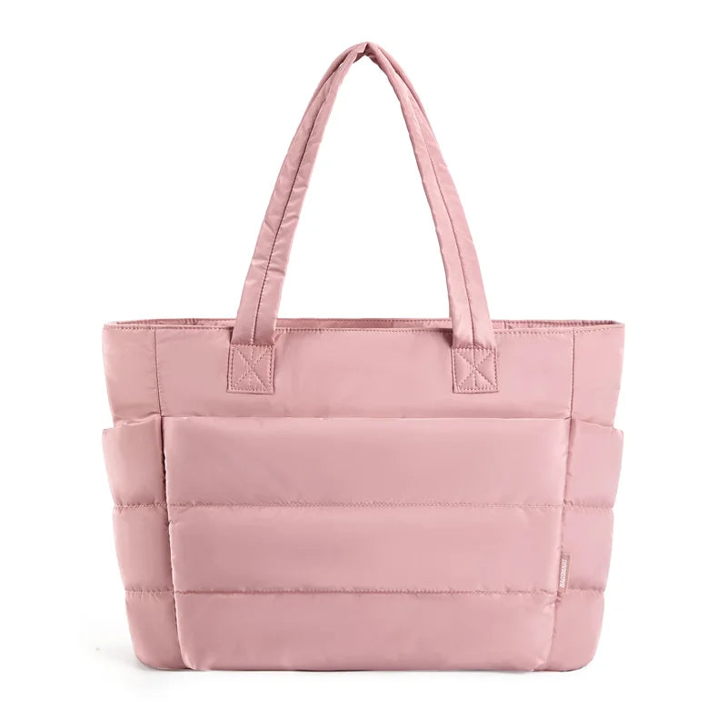 Tote Bag Puffy Padded Bags Leisure Commuting Handbag Large Capacity Storage Organizer