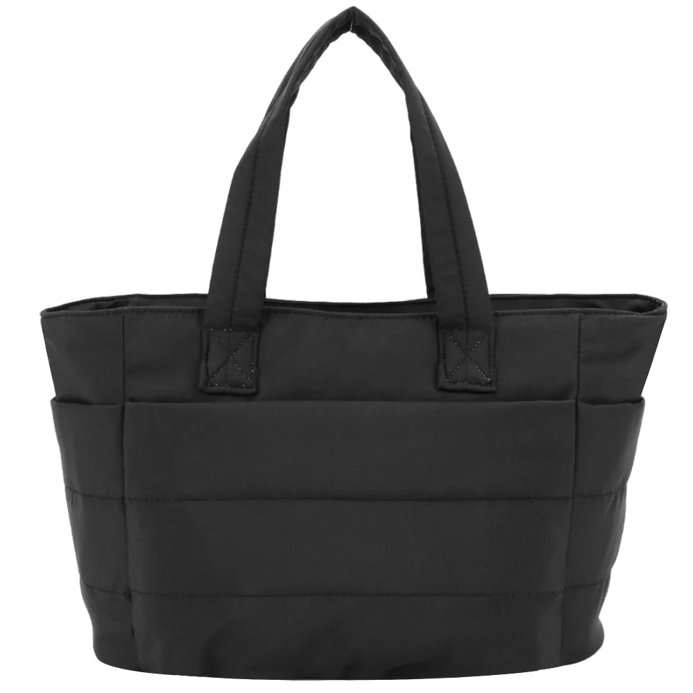 Puffer Tote Bag for Women Lightweight Down Cotton Padded Crossbody Bag Large Capacity