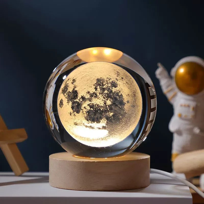 6cm Night Light Milky Way Galaxy Solar System Crystal Ball Night Lamp Ambient LED Light