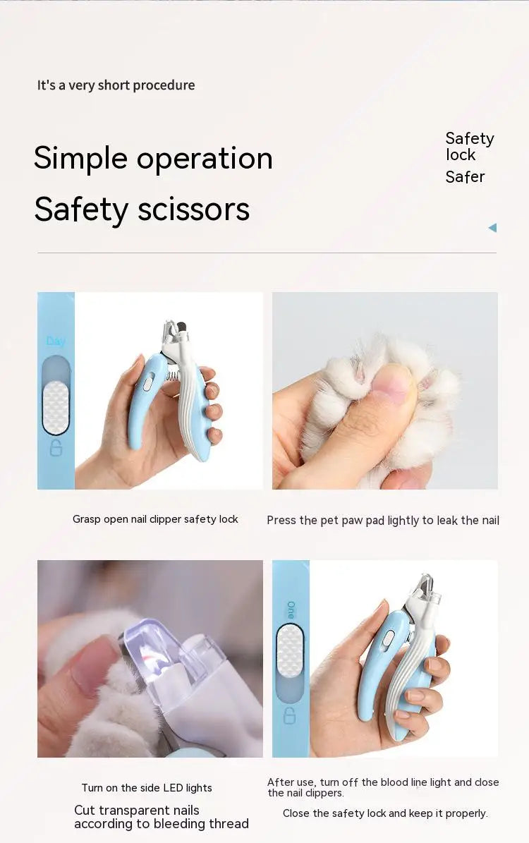 Pet nail clippers, Convenient LED electric nail grinder
