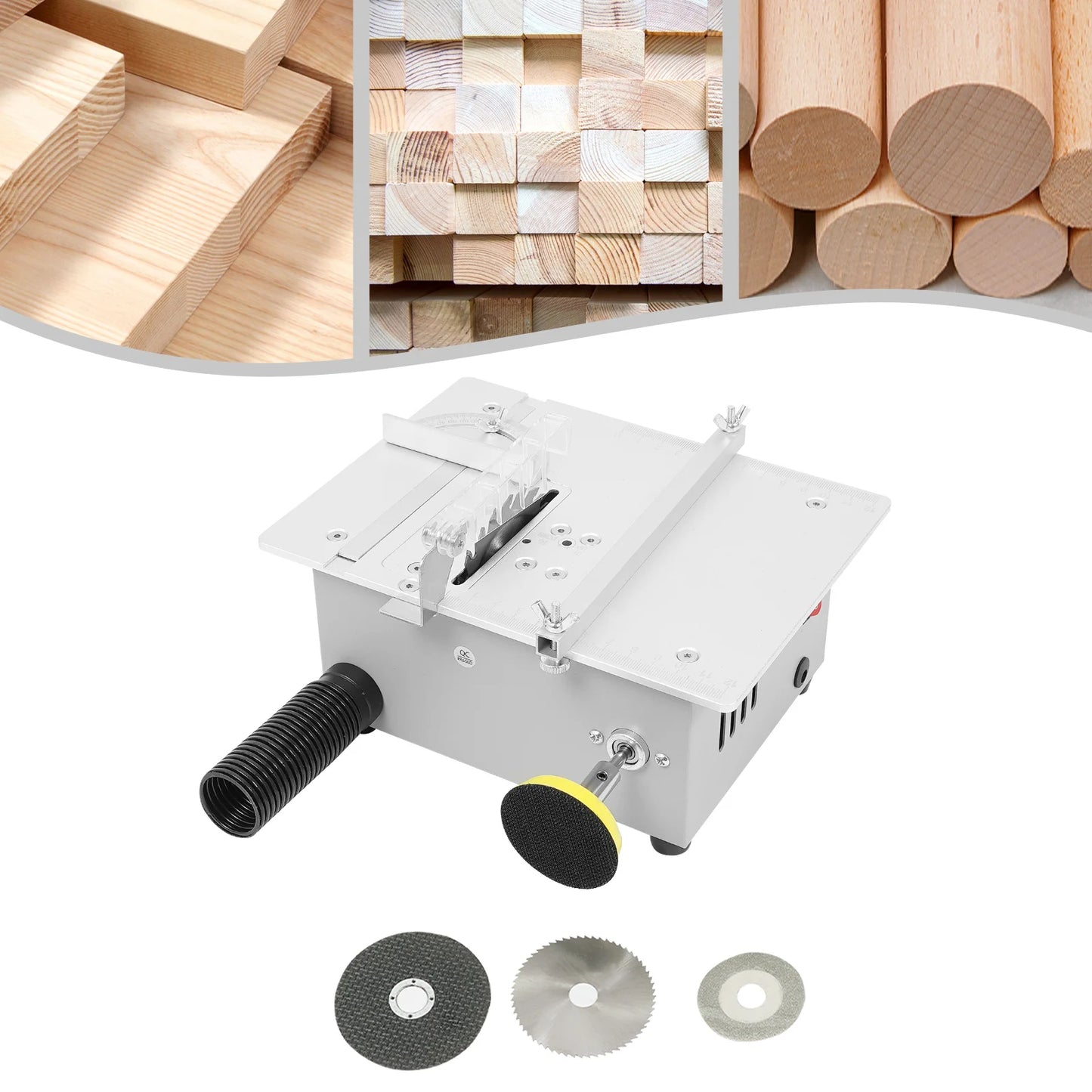 240W Mini Table Saw Multi-Functional Table Saw 0.1-20mm Adjustable for Modeling, Handicraft Workshop
