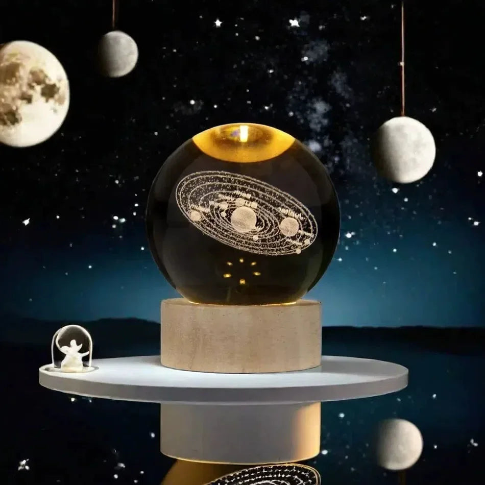 6CM 3D Crystal Ball Lamp With Galaxy And Planetary Projection USB Night Light For Bedroom Decor Plasma Ball Gift