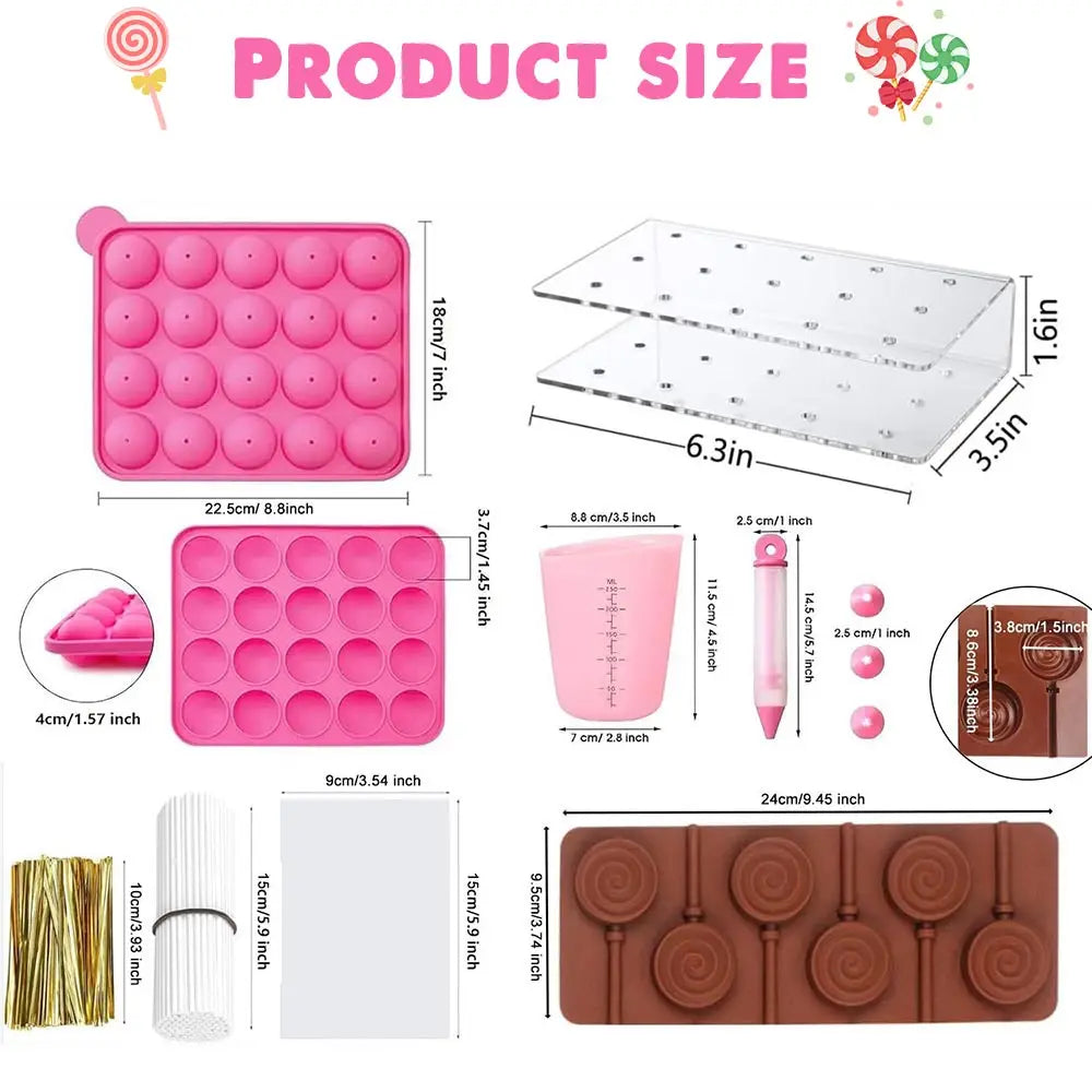 Cake Pop Mold Kit 717pcs Lollipop Cake Pop Making Set with Cake Pop Stand, Cake Pop Stick And Packaging, Decorating Pen