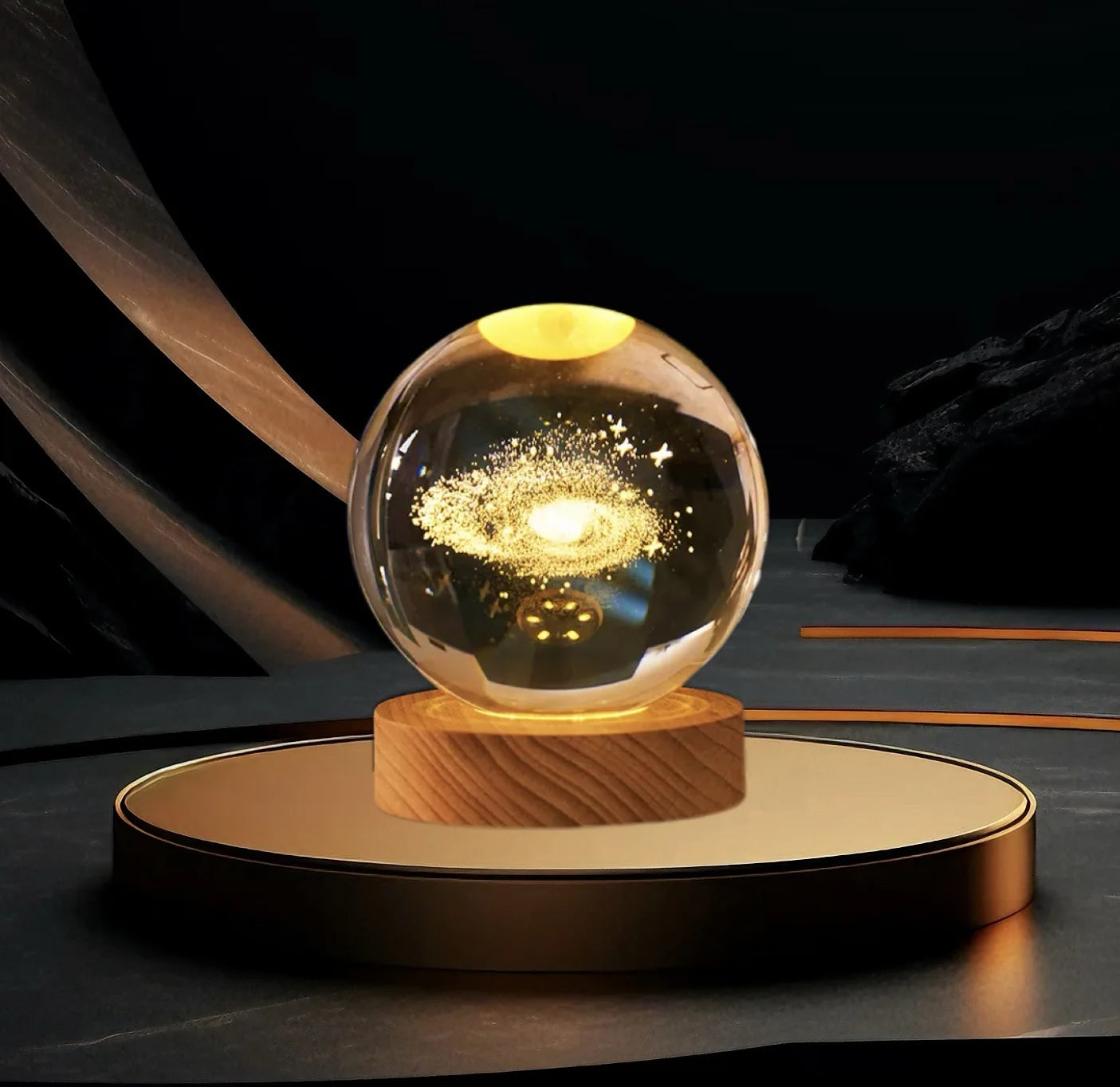2025 NEW 3D Crystal Ball Light Carving Solar System Galaxy Valentine's Day/ Birthday Gift LED Luminous Planet Night Lights