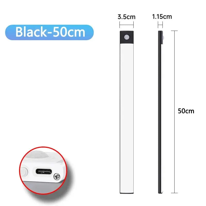 LED Cabinet Light USB Type-C Rechargeable Motion Sensor Led Lamp 10cm/20cm/30cm/40cm/50cm