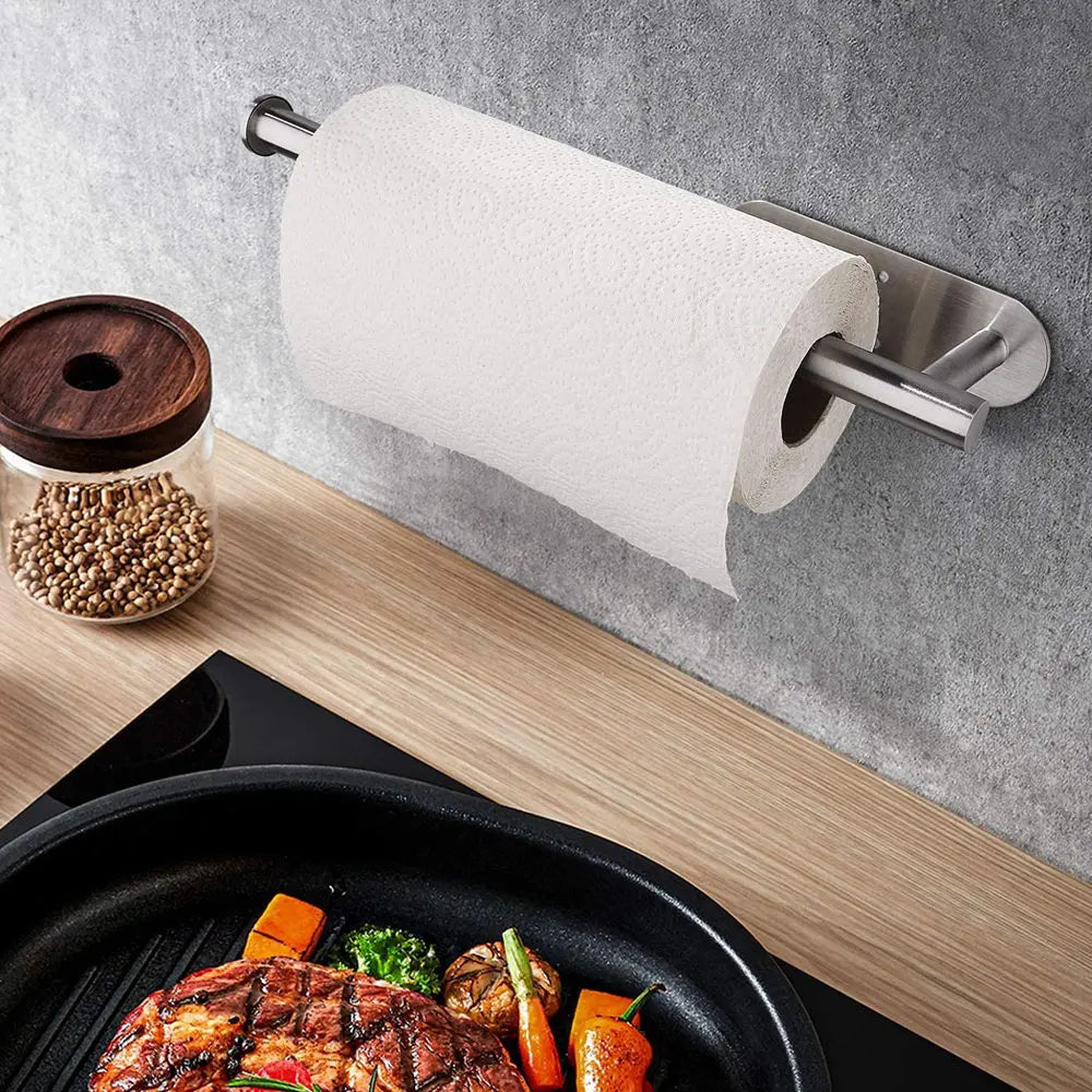 Self Adhesive Stainless Steel Paper Towel Roll Holder Wall Mount