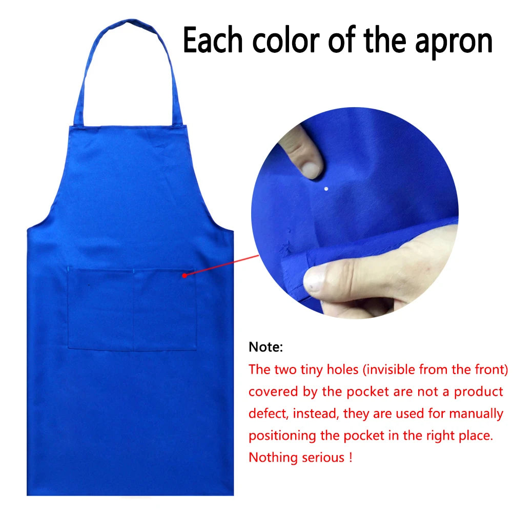 Polyester + Cotton Blend Sleeveless Apron With Big Pocket